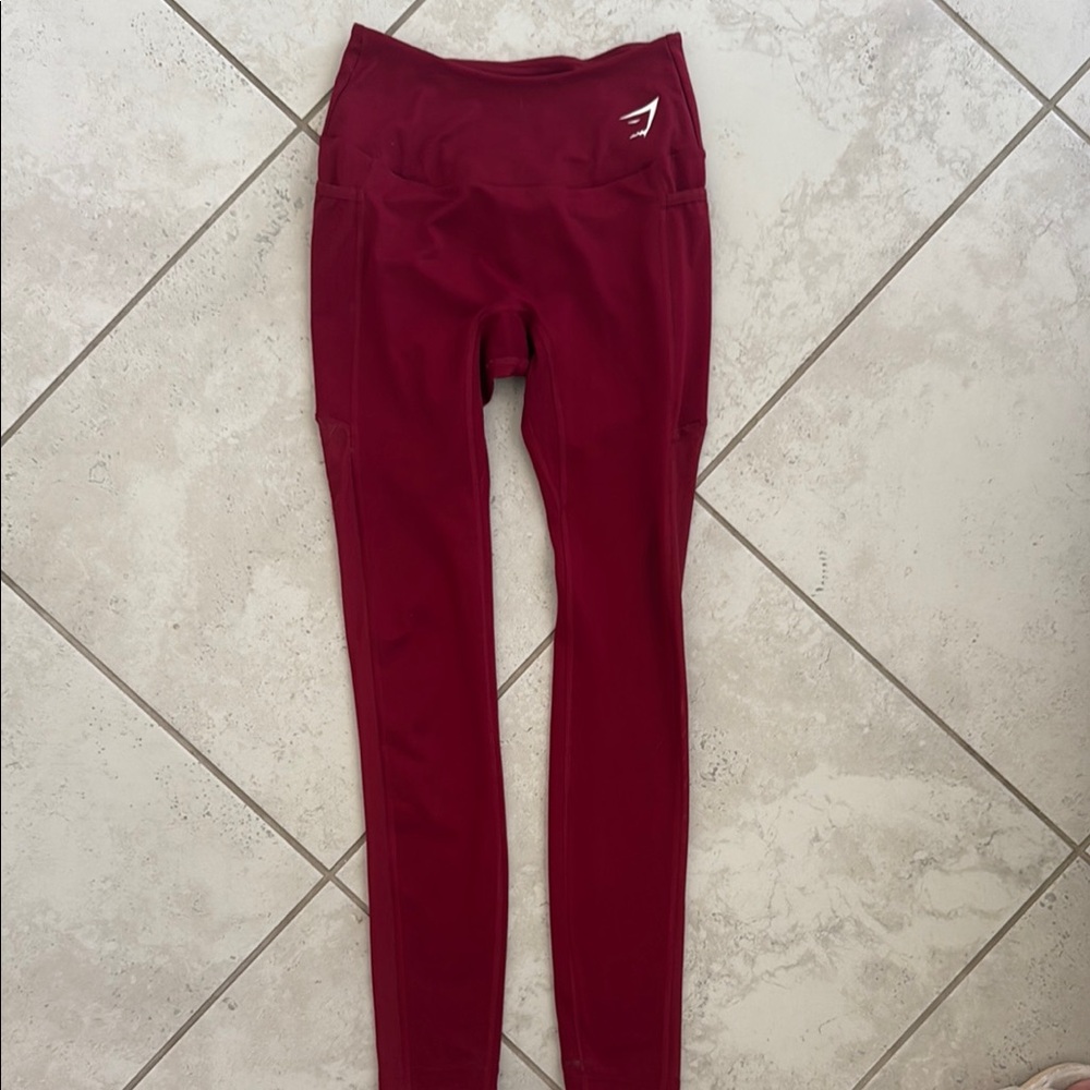 Red High-Waisted Leggings